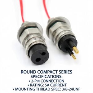 HYSF SFYXBH2M Round Small 2-Core Male Bulkhead Underwater Connector
