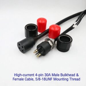 HYSF SFCOEBH4M High Current 4-Core 5/8 Male Bulkhead Underwater Connector
