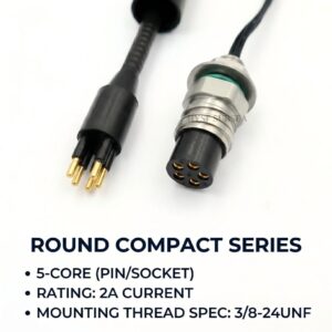 HYSF SFYXBH5F Round Small 5-Core Female Bulkhead Underwater Connector