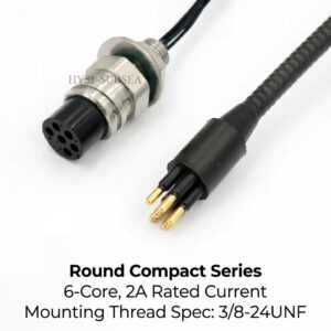 HYSF SFYXBH6F Round Small 6-Core Female Bulkhead Underwater Connector