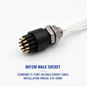 HYSF BH12M Standard 12-Pin Male Bulkhead Underwater Connector