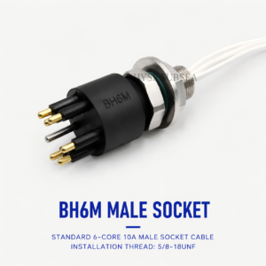 HYSF BH6M Standard 6-Pin Male Bulkhead Underwater Connector