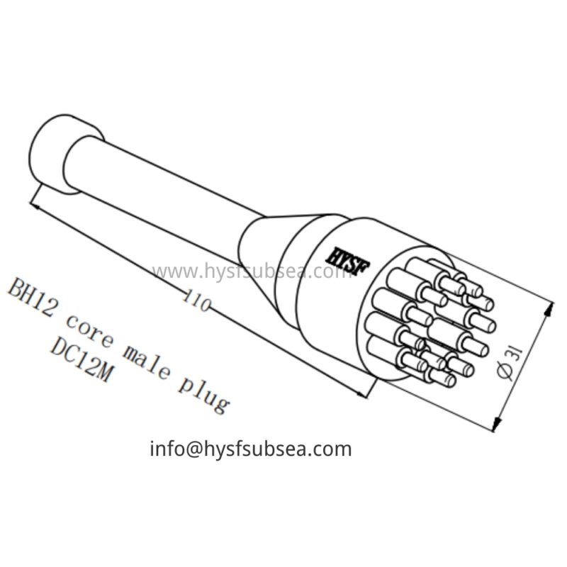 HYSF DC12M Standard 12-Pin Male Dummy Plug Underwater Connector