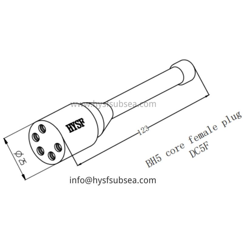 HYSF DC5F Standard 5-Pin Female Dummy Plug Underwater Connector
