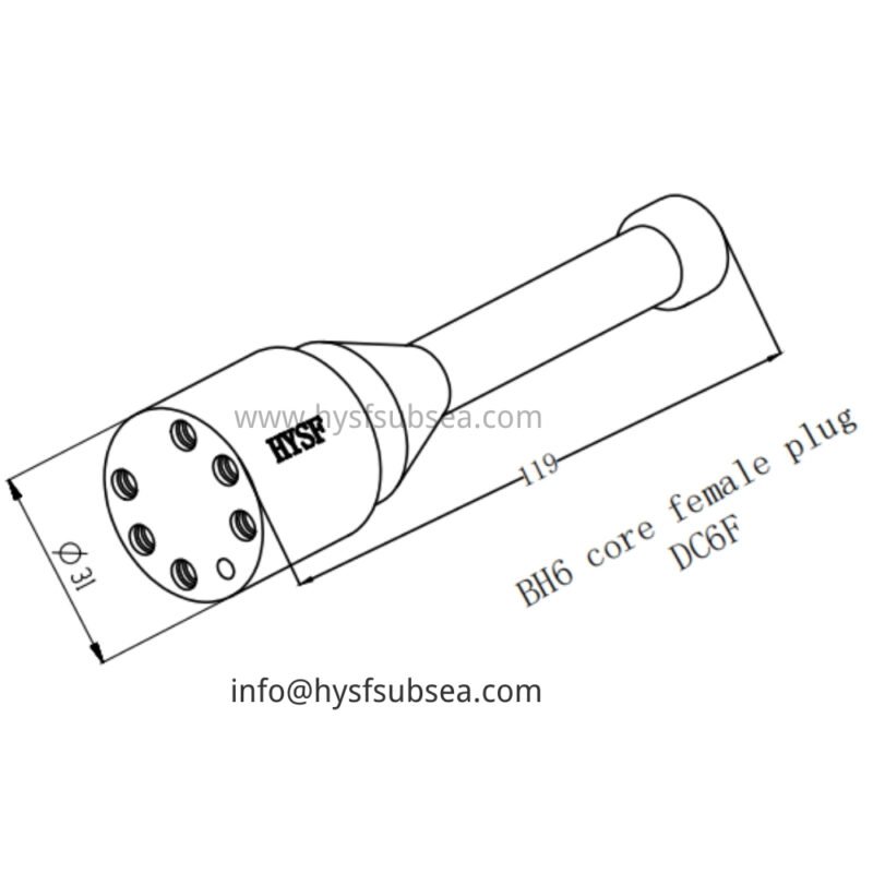 HYSF DC6F Standard 6-Pin Female Dummy Plug Underwater Connector