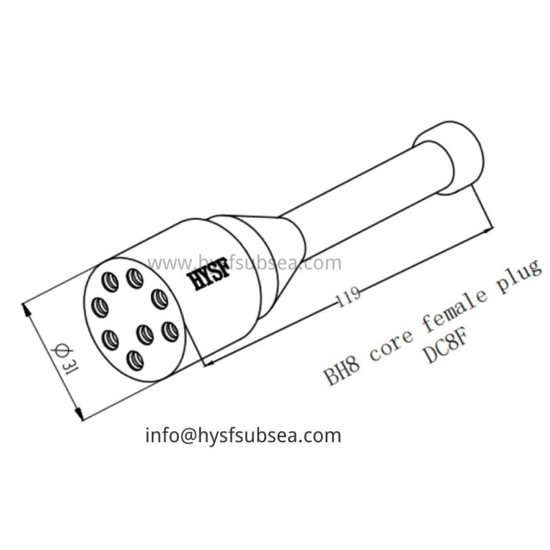 HYSF DC8F Standard 8-Pin Female Dummy Plug Underwater Connector