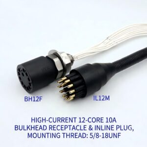 HYSF IL12M Standard 12-Pin Male Inline Underwater Connector