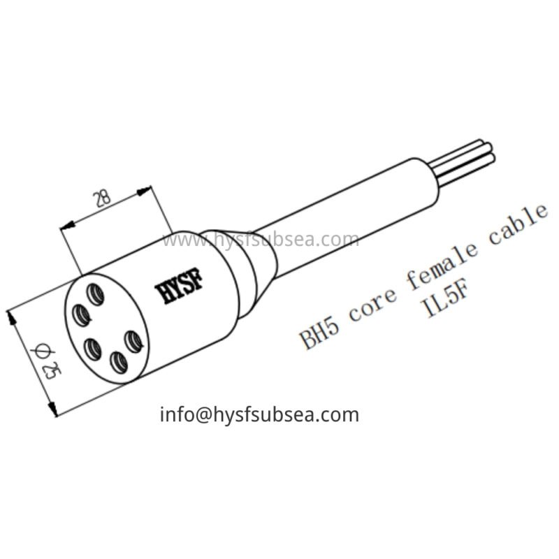 HYSF IL5F Standard 5-Pin Female Inline Underwater Connector