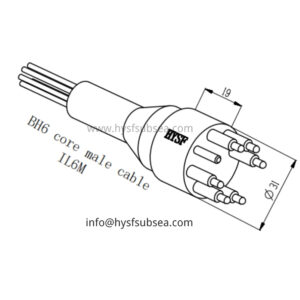 HYSF IL6M Standard 6-Pin Male Inline Underwater Connector