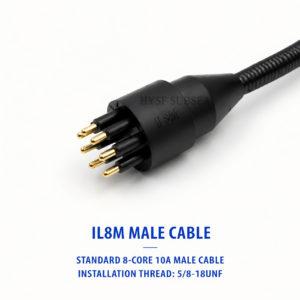 HYSF IL8M Standard 8-Pin Male Inline Underwater Connector