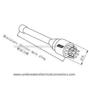 HYSF MCDC10M Miniature 10-Pin Male Dummy/Plug Underwater Connector