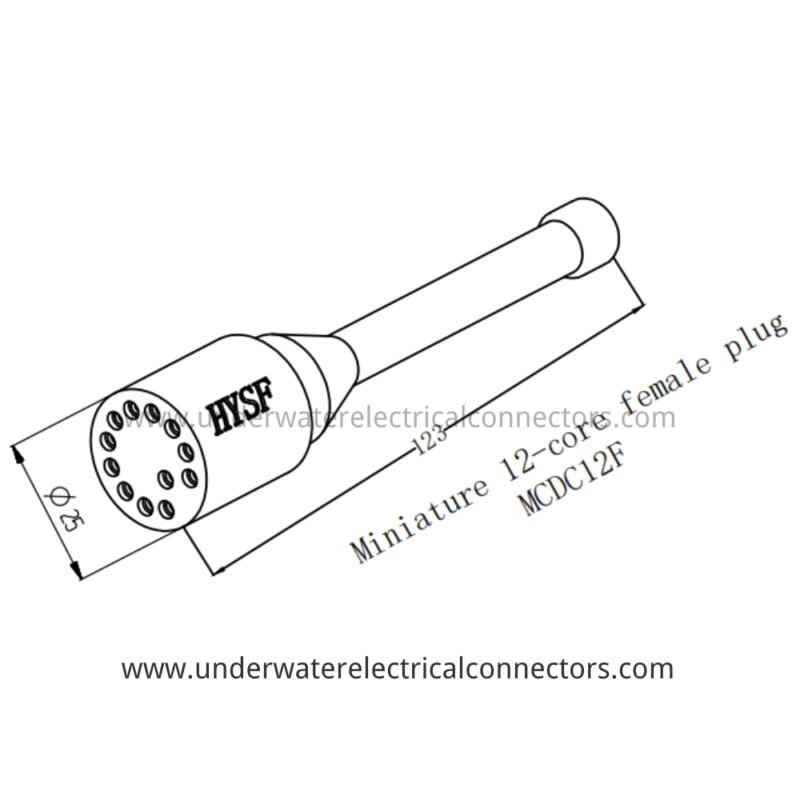 HYSF MCDC12F Miniature 12-Pin Female Dummy/Plug Underwater Connector
