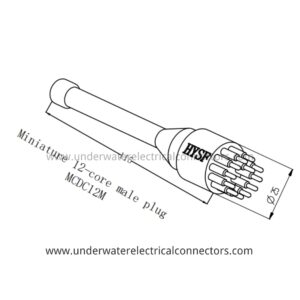 HYSF MCDC12M Миниатюрный 12-контактный мужской глухой/штекерный подводный разъем