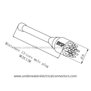 HYSF MCDC13M Миниатюрный 13-контактный мужской глухой/штекерный подводный разъем