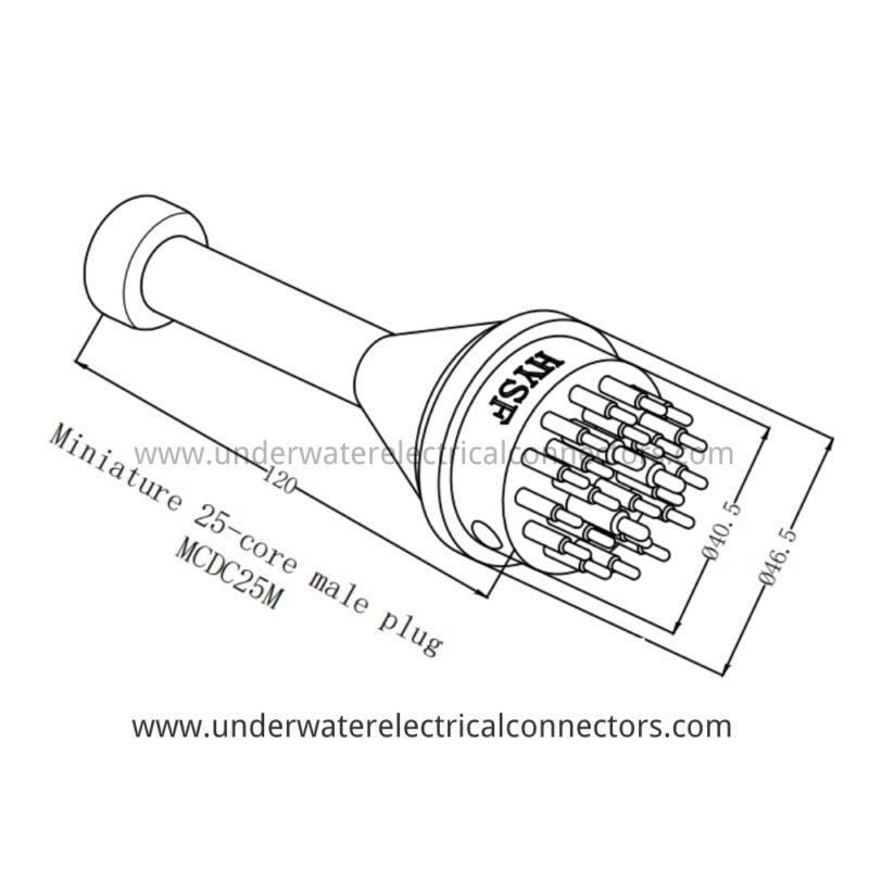 HYSF MCDC25M Miniature 25-Pin Male Dummy/Plug Underwater Connector