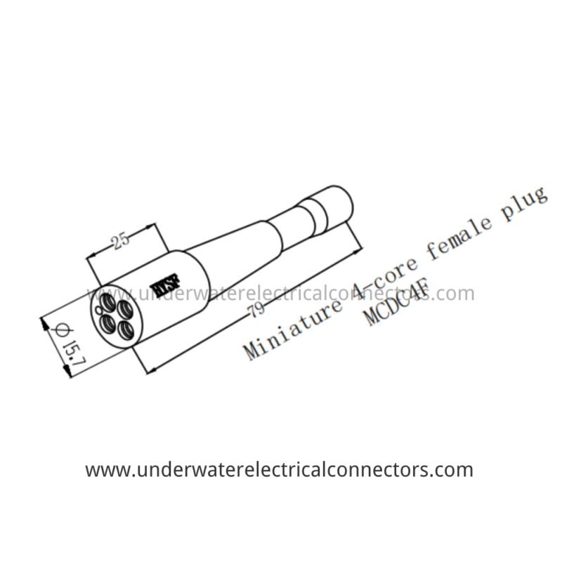 HYSF MCDC4F Miniature 4-Pin Female Dummy/Plug Underwater Connector
