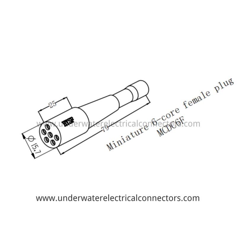 HYSF MCDC6F Miniature 6-Pin Female Dummy/Plug Underwater Connector