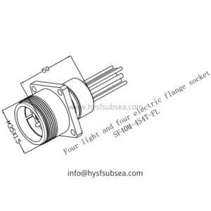HYSF SF40M-4S4T-FL Hybrid Photoelectric 4 Optical 4 Electrical Flange Bulkhead Underwater Connector