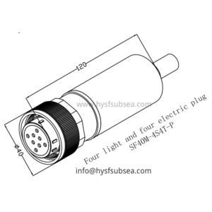 HYSF SF40M-4S4T-P Hybrid Photoelectric 4 Optical 4 Electrical Inline Plug Underwater Connector
