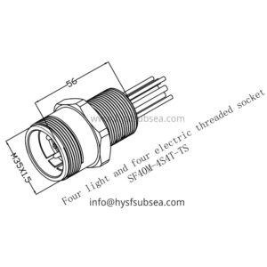 HYSF SF40M-4S4T-TS Hybrid Photoelectric 4 Optical 4 Electrical Threaded Bulkhead Underwater Connector