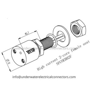 High Current 2 Core Female Bulkhead Connector
