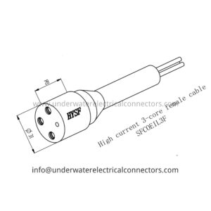 High Current 3 Core Female Inline Connector