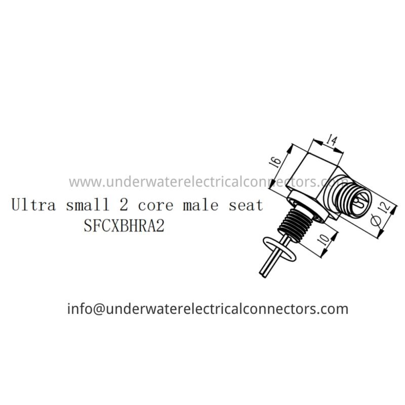 HYSF SFCXBHRA2 Ultra Small Right-Angle 2-Core Male Bulkhead Underwater Connector
