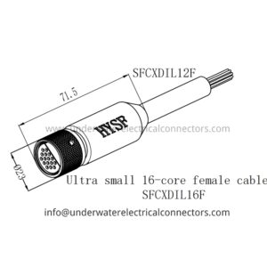HYSF SFCXDIL16F Ultra Small 16-Core Female Inline Underwater Connector