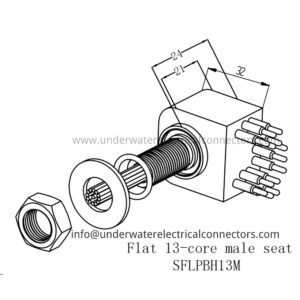 Standard Flat 13 Pin Male Bulkhead Connector