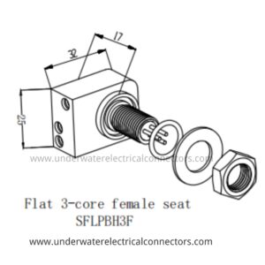 Standard Flat 3 Pin Female Bulkhead Connector