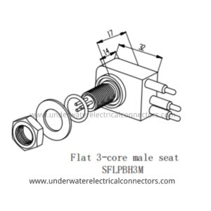 Standard Flat 3 Pin Male Bulkhead Connector