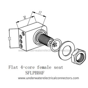 Standard Flat 4 Pin Female Bulkhead Connector