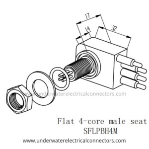 Standard Flat 4 Pin Male Bulkhead Connector