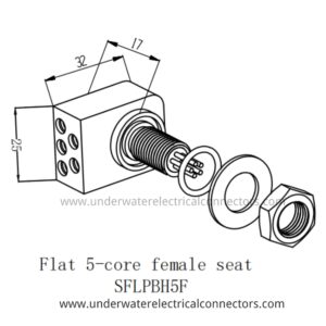 Standard Flat 5 Pin Female Bulkhead Connector