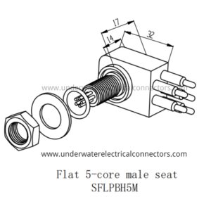 Standard Flat 5 Pin Male Bulkhead Connector