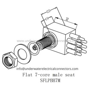 Standard Flat 7 Pin Male Bulkhead Connector