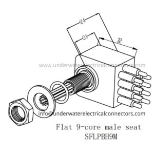 Standard Flat 9 Pin Male Bulkhead Connector