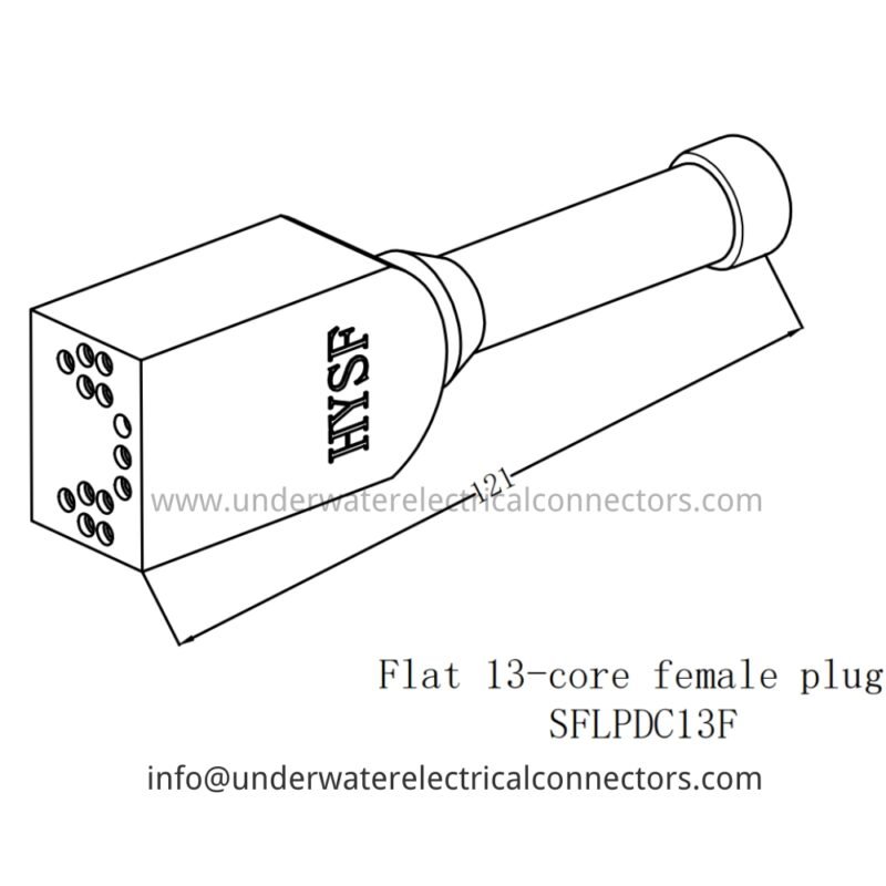 HYSF SFLPDC13F Standard Flat 13-Pin Female Dummy Plug Underwater Connector