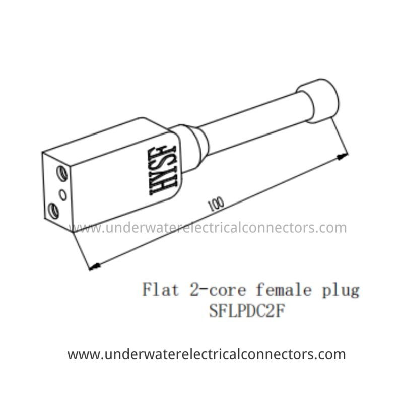 HYSF SFLPDC2F Standard Flat 2-Pin Female Dummy Plug Underwater Connector
