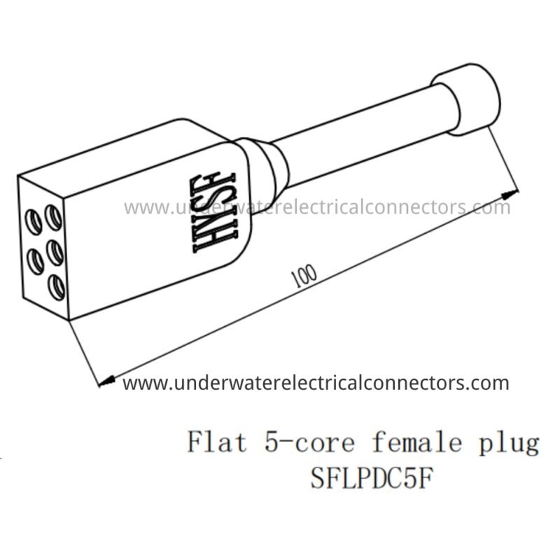 HYSF SFLPDC5F Standard Flat 5-Pin Female Dummy Plug Underwater Connector