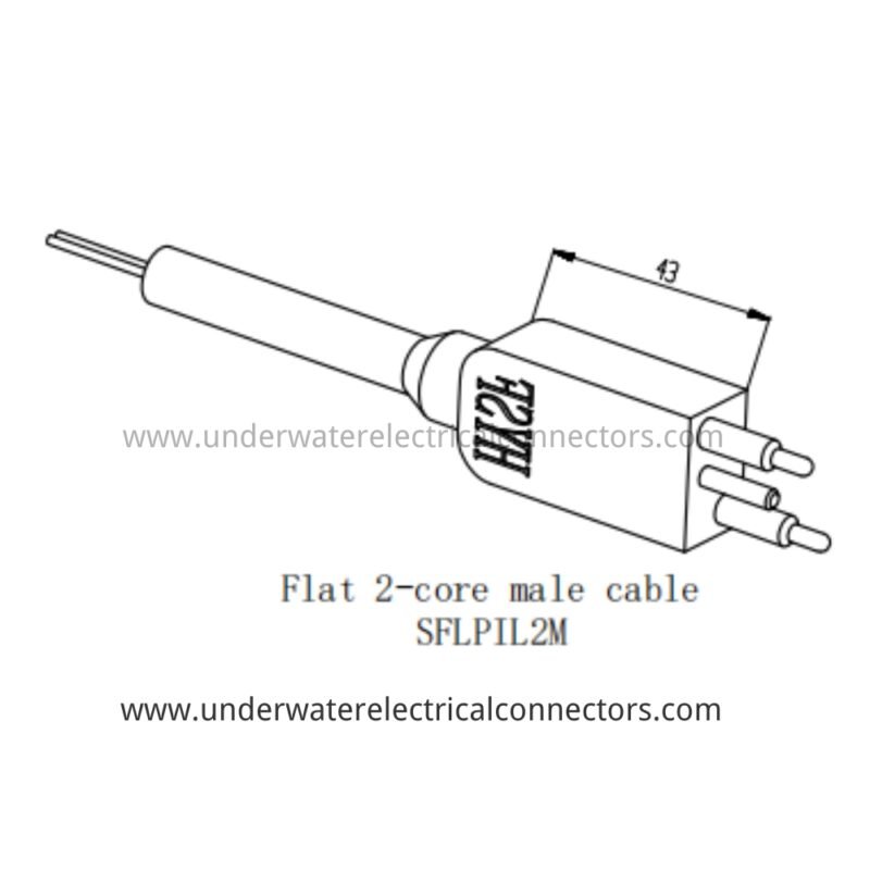 HYSF SFLPIL2M Standard Flat 2-Pin Male Inline Underwater Connector