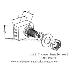 Miniature Flat 7 Core Female Bulkhead Connector