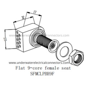 9 Core Female Bulkhead Underwater Connector