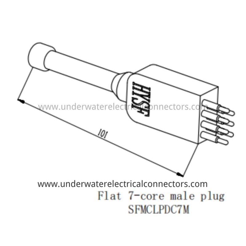 HYSF SFMCLPDC7M Miniature Flat 7-Core Male Dummy Plug Underwater Connector