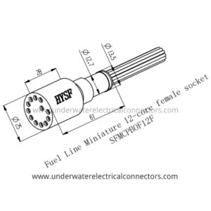 HYSF SFMCBPOF12F ミニチュア12ピン雌オープンフェイスウェットメイト水中コネクタ