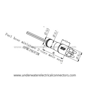 HYSF SFMCBPOF2M Миниатюрный 2-контактный мужской открытый подводный коннектор Wet-Mate