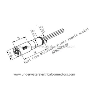 HYSF SFMCBPOF4F Miniature 4-Pin Female Open-Face Wet-Mate Underwater Connector
