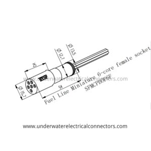 HYSF SFMCBPOF6F Miniature 6-Pin Female Open-Face Wet-Mate Underwater Connector
