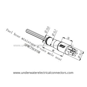 HYSF SFMCBPOF6M Miniature 6-Pin Male Open-Face Wet-Mate Underwater Connector