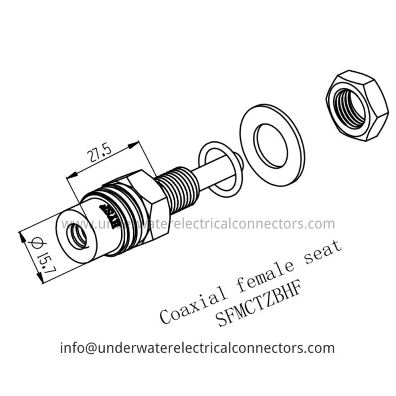 HYSF SFMCTZBHF Micro Coaxial Female Bulkhead Underwater Connector